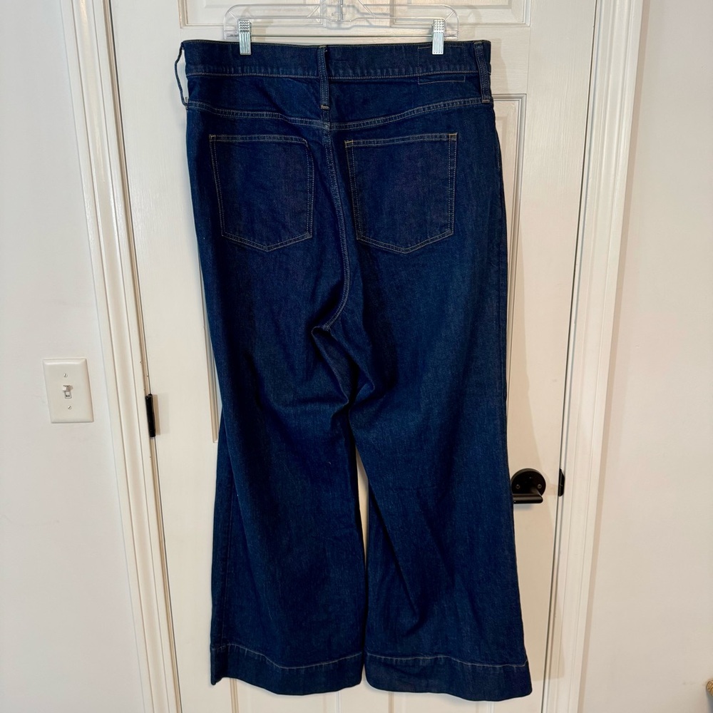 J. Crew | High-Rise Denim Trouser Jean, Dark Wash, Size 34 - EUC - Picture 4 of 8
